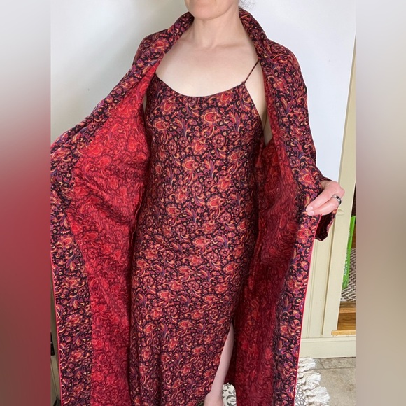 Vintage Michael Kors Paisley Slip Dress & Robe Set | Made in USA Sz S - Picture 8 of 16